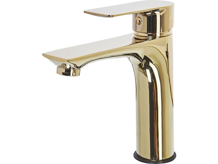 BELIANI Wasserhahn Gold aus Messing Badezimmer/ Armaturen/ Badarmaturen Glänzender Klassischer Wasserhahn Modernes Design