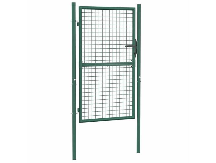 vidaXL Zauntor Stahl 100/150 Cm Grün, Metall, 150 cm, Gartenzubehör