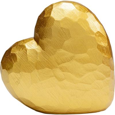 Dekoobjekt KARE DESIGN "Deko Objekt Heart 14cm", gold (goldfarben), B:14cm H:14cm T:6,5cm, Polyresin, Dekofiguren