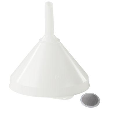 Universaltrichter, Ø 208 mm, Polyethylen (HDPE), lebensmittelecht, mit Sieb und Überlaufrand