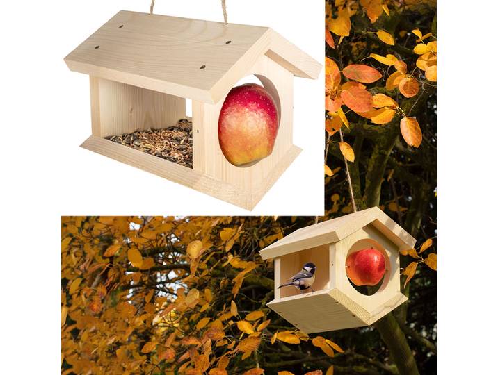 Vogelhaus aus Fichtenholz zum Aufhängen, gewinkelt