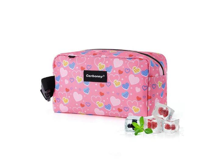 LuxusKollektion Kühltasche Lunch Tasche gefrierbar Snackbox Kühltasche Kühlakkus Reise Rosa Herz