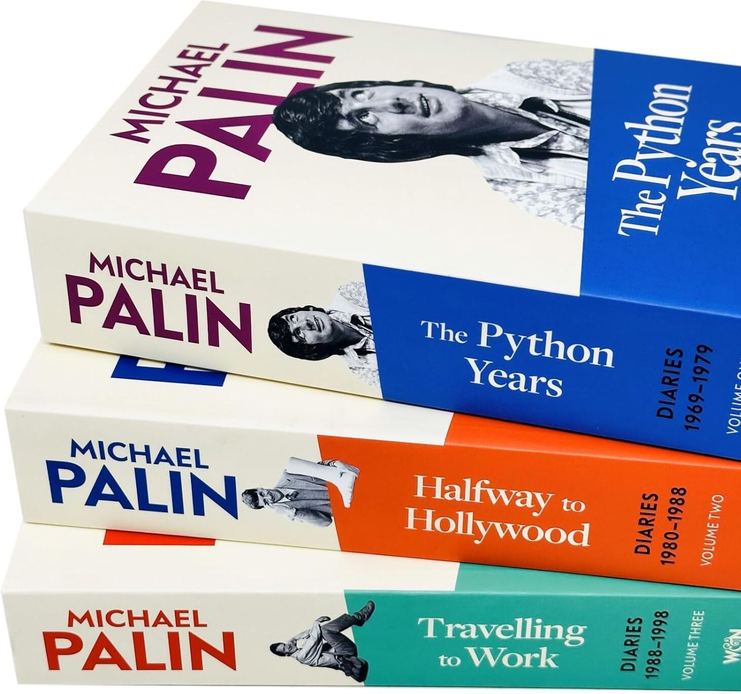 W&N Michael Palin Diaries Volume 1-3 Books Collection Set (The Python Years: Diaries 1969-1979, Halfway To Hollywood: Diaries 1980-1988 and Travelling to