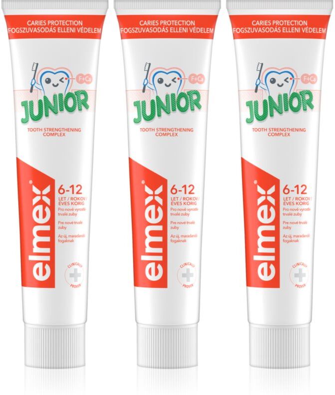 Elmex Junior 6-12 Years dentifrice pour enfants 3x75 ml