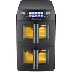 Melchioni Heißluftfritteuse 10L Doppelkorb 2600W Dual Zone Display