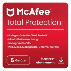 McAfee Total Protection - 5 Geräte für Android & iOS & Mac OS & Windows