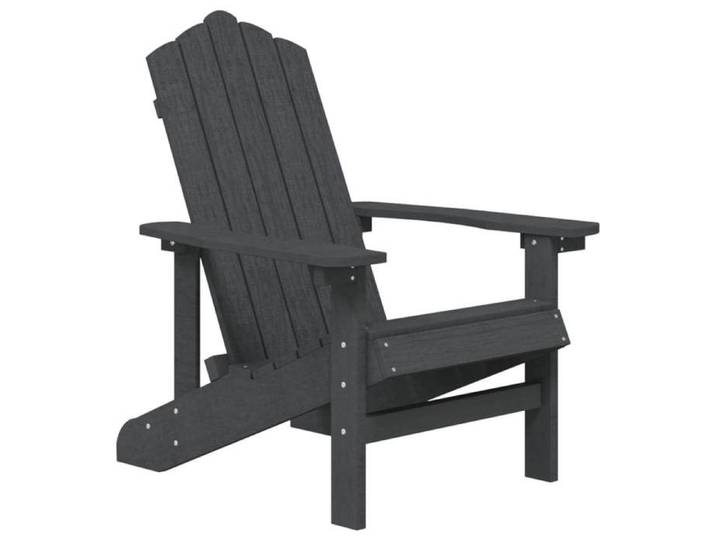 Chaise de jardin Adirondack - PEHD - Anthracite - 73x83x92 cm - Accoudoirs - Faible maintenance