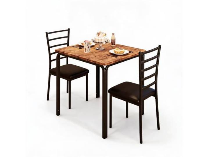 ZoomBuggy Bartisch Mit 2 Hockern, Küchenbar Set Für Kleine Wohnungen Praktisches Bartisch Set mit zwei passenden Hockern, platzsparendes Design ideal für kleine Wohnungen und Apartments.