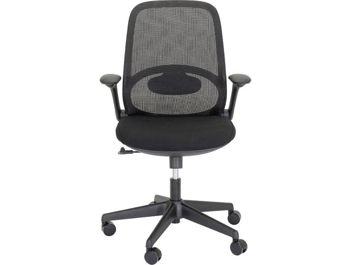MyDeal Bürostuhl Falcone schwarz 60 Prozent Polyester, 40 Prozent Nylon/Kunststoff H 97.5 cm - Material: 60% Polyester, 40% Nylon/Kunststoff -