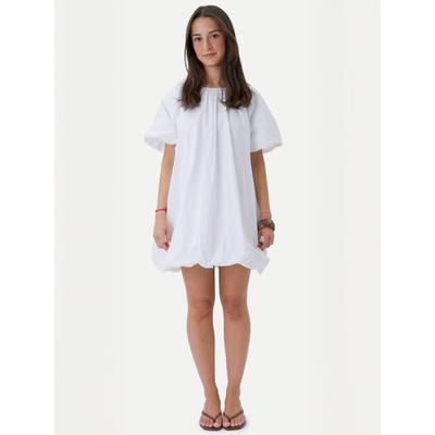 Maxikleid TEESHOPPEN "TEESHOPPEN Dress Hazel", Damen, Gr. S, Normalgrößen, weiß, Obermaterial: 100% Baumwolle, Kleider Maxikleid