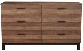 Origins by Alpine Weston Wood 6 Drawer Dresser in Rustic Pine