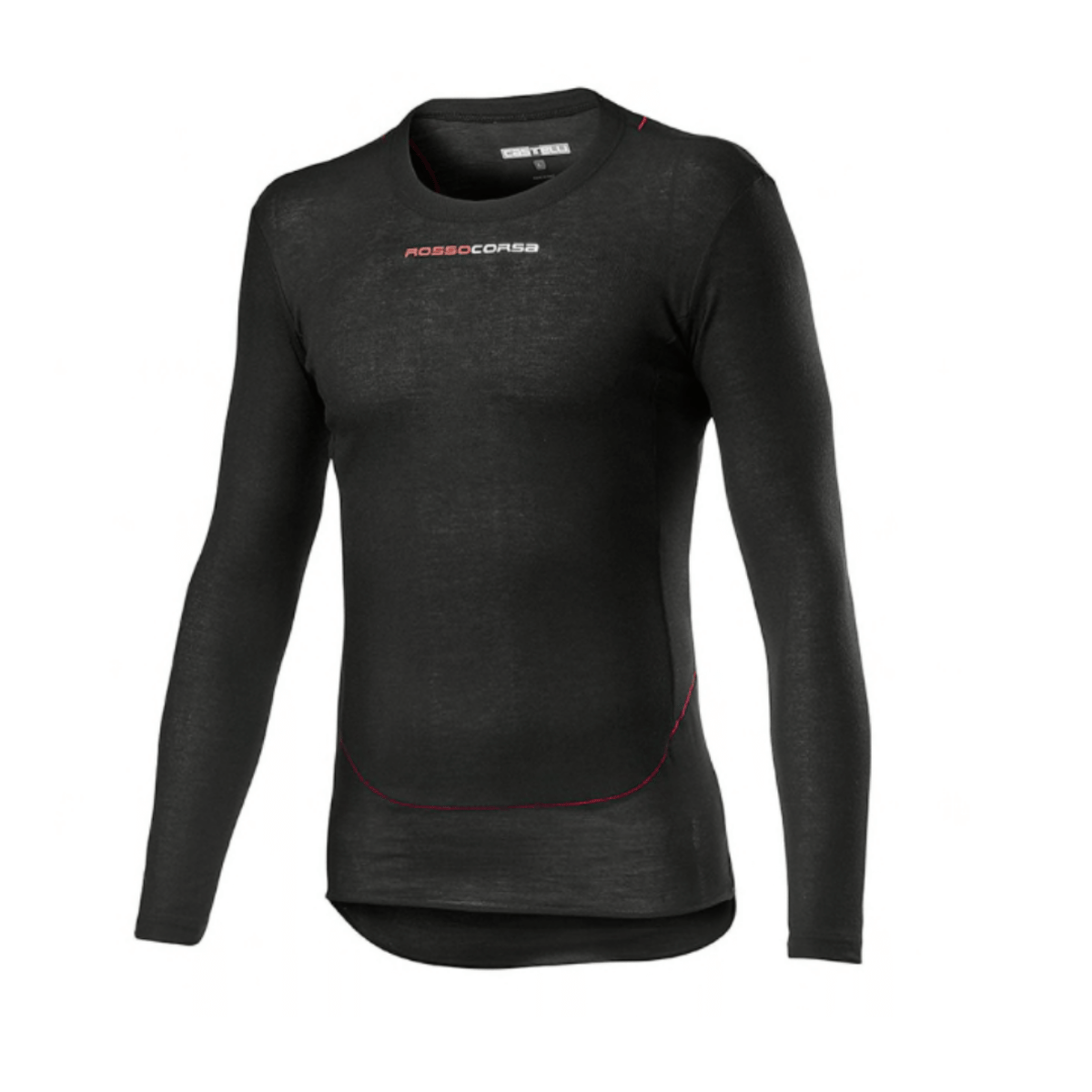 Camiseta térmica Castelli Prosecco Tech manga comprida Preta, Tamanho L Homem