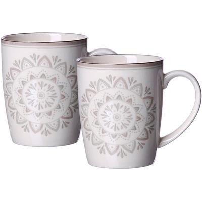 Becher RITZENHOFF & BREKER "Valencia", rosa (natur, hellbraun, hellrosa), 350ml, 2 Stk., Steinzeug, Trinkgefäße, Becher, 2-teilig