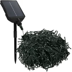 SOLAR LICHTERKETTE Aussen 16m 800LED Warmweiß 13 Modi Timer Wasserfest