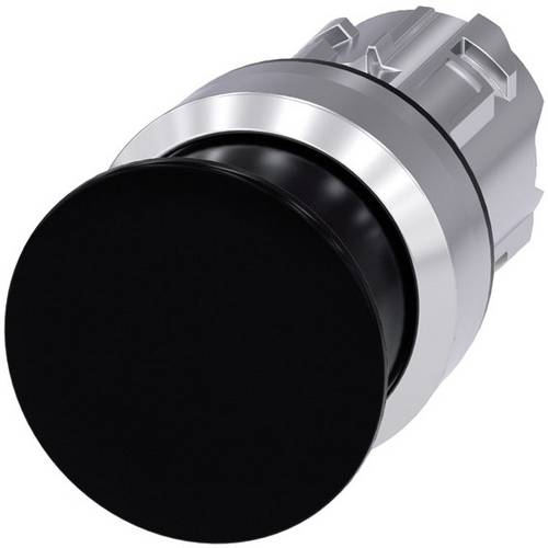 Siemens Pilzdrucktaster Frontring Metall, Hochglanz Knopf Silber, Schwarz 1St.