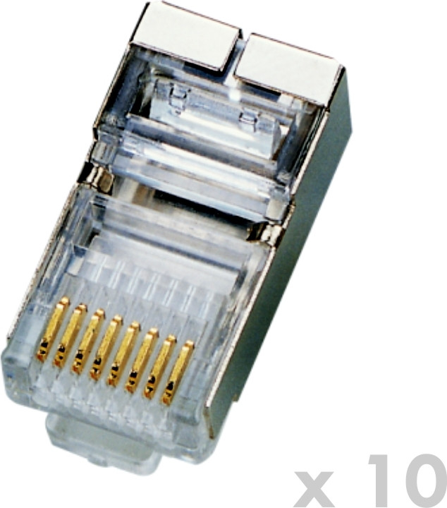 Datacom RJ45 STP Cat5e 8-polige connector, 10 stuks