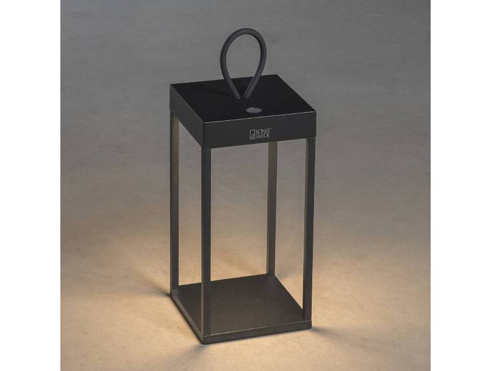 Konstsmide LED-Terrassenleuchte Ravello, Höhe 30cm dimmbar, schwarz, Aluminium, Modern