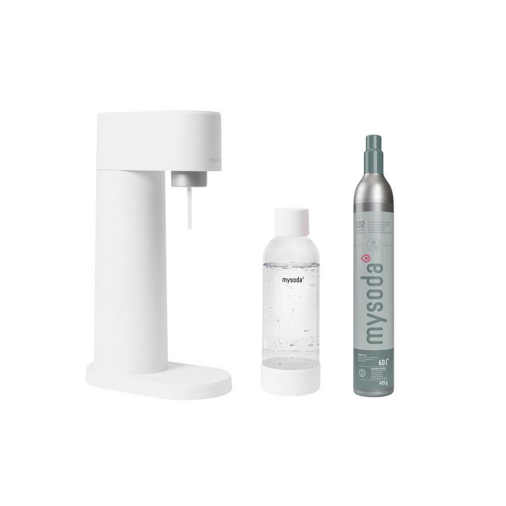 mysoda Wassersprudler , Weiss , Naturmaterialien , 13x41x24.5 cm , Geschirr, Kannen & Karaffen, Wasserkaraffen & Krüge