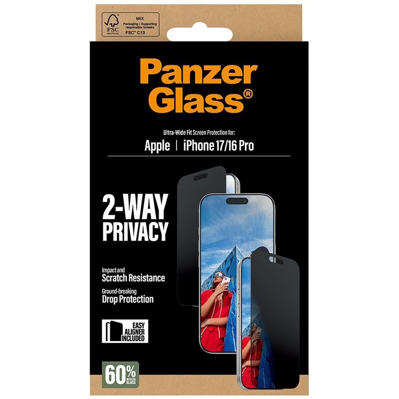 PanzerGlass 2-WAY PRIVACY SCREEN PROTECTOR IPHONE 16 PRO ULTRA-WIDE FIT W.