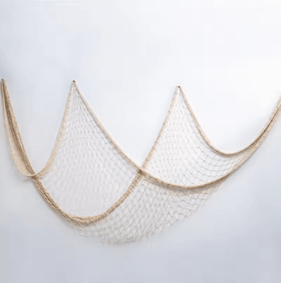 Inspire Picks Nautical Fishing Net Wall Decor Coastal Marine Hanging Ornament a White