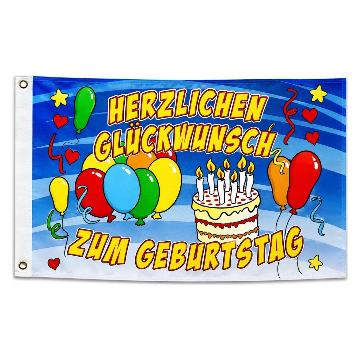 trends4cents Flagge HERZLICHEN GLÜCKWUNSCH ZUM GEBURTSTAG 90 x 150 cm (90 x 150 cm) (32195036)