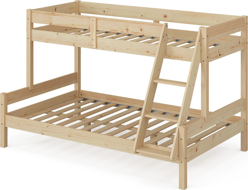 Etagenbett Vitalispa Everest Naturholz 120x200 / 80x200 cm, Model 39545