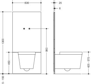 HEWI S50.02.112010 WC-Modul S 50,