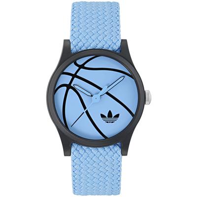 Quarzuhr ADIDAS ORIGINALS "GAME ONE", blau (hellblau, hellblau), Armbanduhren, Damen, schwarz, Quarzuhr, Armbanduhr, Herrenuhr, Damenuhr,Nylonarmband,wasserabweisend bis 5 bar