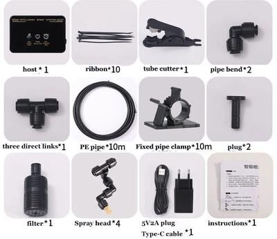 Uplift Picks Smart Touch Screen Automatic Reptile Misting System With Timer For Rainforest Terrariums 10 M 4 Spray (eu Plug)