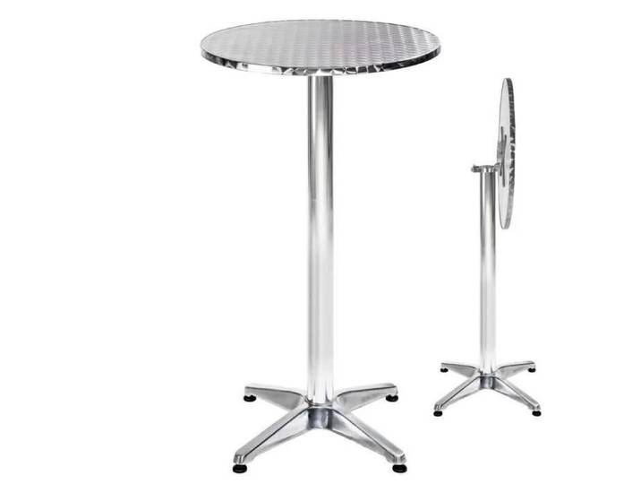 Table de Bar en aluminium - Marque - Table ronde Hauteur réglable - Gris - Contemporain/Design