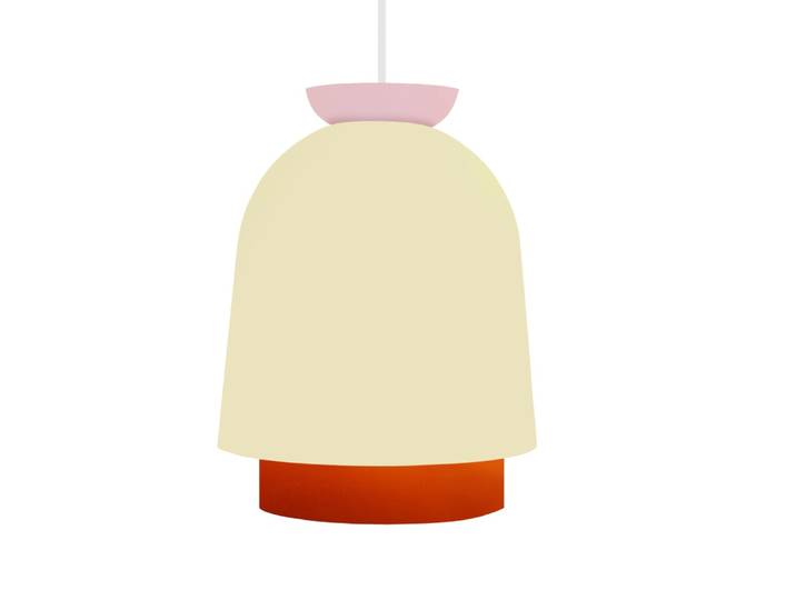 Suspension métal multicore abat-jour beige
