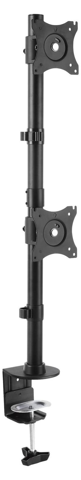 StarTech.com Verticale monitorarm voor 2 VESA-monitoren van 13 tot 27 inch - Verstelbaar - Bureauklem of doorvoergat - Zwart (ARMDUALV)