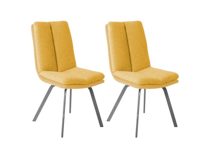 Lot de 2 chaises jaunes avec sur-coussin