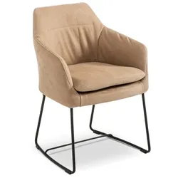 Mobitec Stuhl Saga Leder Grau Taupe