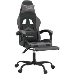 vidaXL Antoine (Mit Fussablage), Gaming Stuhl, Schwarz, Grau