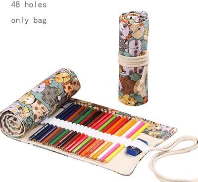 Tiny Tots Teens Trends Roll Up Pencil Case For Colored Pencils And Art Supplies cat