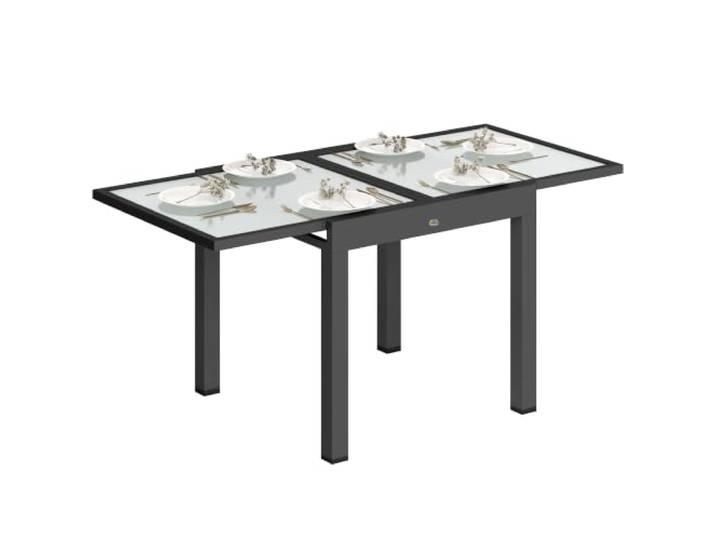 Outsunny Gartentisch Klappbarer Tischplatte 160 x 80 x 75 cm Transparent