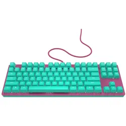 Nubi NK87 Ice Mechanische Gaming-Tastatur – G3MS Sapphire-Schalter – TKL – USB (US, Kabelgebunden), Tastatur, Pink, Türkis