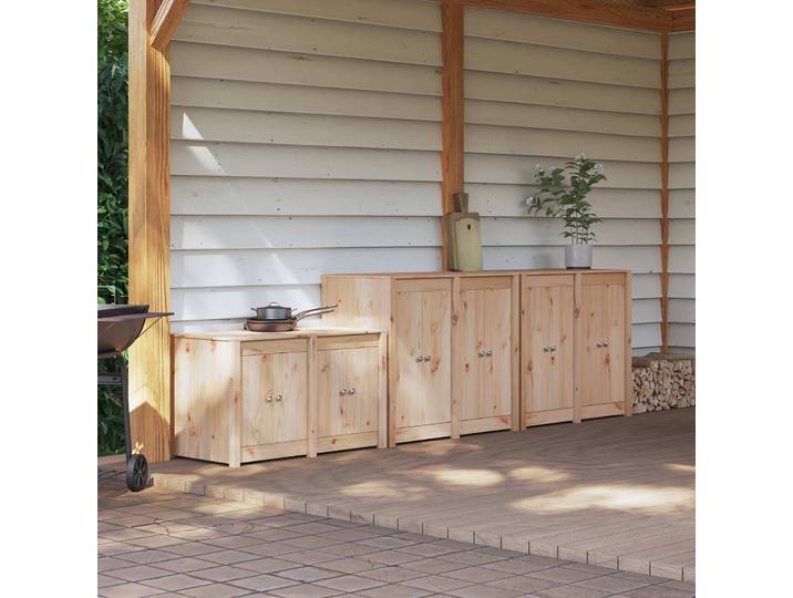 vidaXL Außenküchenschrank MEPPEL 3 stk. Natural Douglas