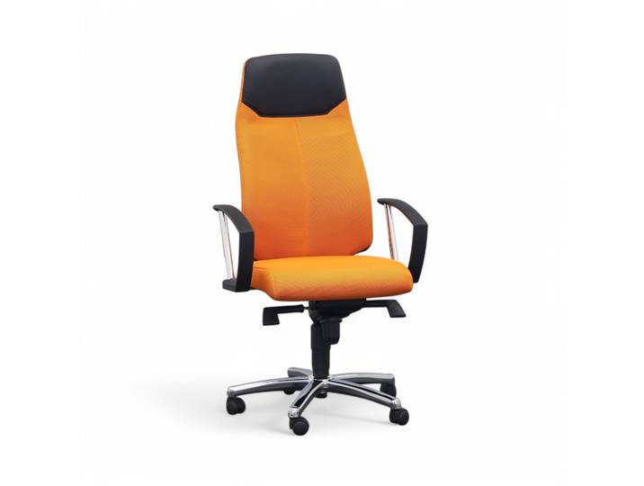 Office swivel chair Topstar with fixed armrests, Orange, New, Ergonomic chair - ideal for flexible working