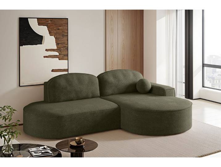 Kaiser Möbel Ecksofa mit Schlaffunktion,Bettkasten Modena Runden stoff Poso/Arena/Salvador, Elegantes Design mit Funktionalität
