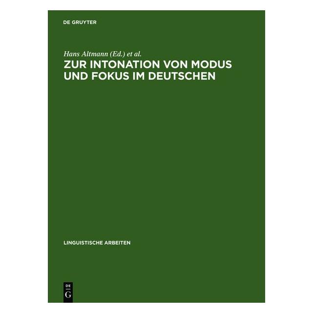 De Gruyter Zur Intonation von Modus und Fokus im D (Deutsch, Hardcover) (67827647)