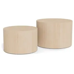 Actona Couchtisch-Set Dice Papier Beige Travertin