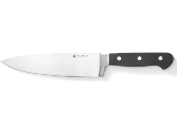 HENDI Koksmes – Kitchen Line – Vlijmscherp en duurzaam – Zwart handvat – 340 mm
