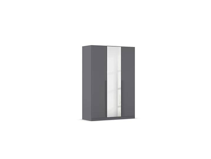 Rauch Möbel ALBA, Kleiderschrank, Farbe Grau metallic, Breite 136 cm Schrank, Zubehör Premium, für Schlafzimmer, Kinderzimmer, Babyzimmer, Homeoffice, Garderobe, Flur