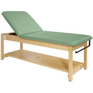 Teqler Behandlungsliege T146711, aus Holz, lindgrün, 2 Zone, Liegehöhe 67cm, Kopfteil verstellbar, bis 227 kg