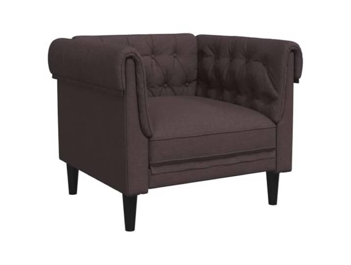 GHVBNMF Chesterfield Sessel Dunkelbraun Stoff Polstersessel Klassischer Fernsehsessel mit gerollten Armlehnen und dicker Schaumstoffpolsterung für Schlafzimmer und Leseecke.