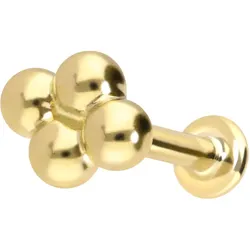 14 Karat Gold Labret mit Innengewinde 4 KUGELN