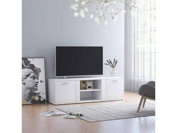 Soldes d'automne Meuble Télévision Blanc - ARMOIRE TV Blanc 120x34x37cm - Bois d'ingénierie 320 642798015847