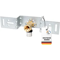 Sanpro Pressfitting Einzel Wandscheibe + Montageplatte abgewinkelt, Größe 16x2 - Stichmaß einzel